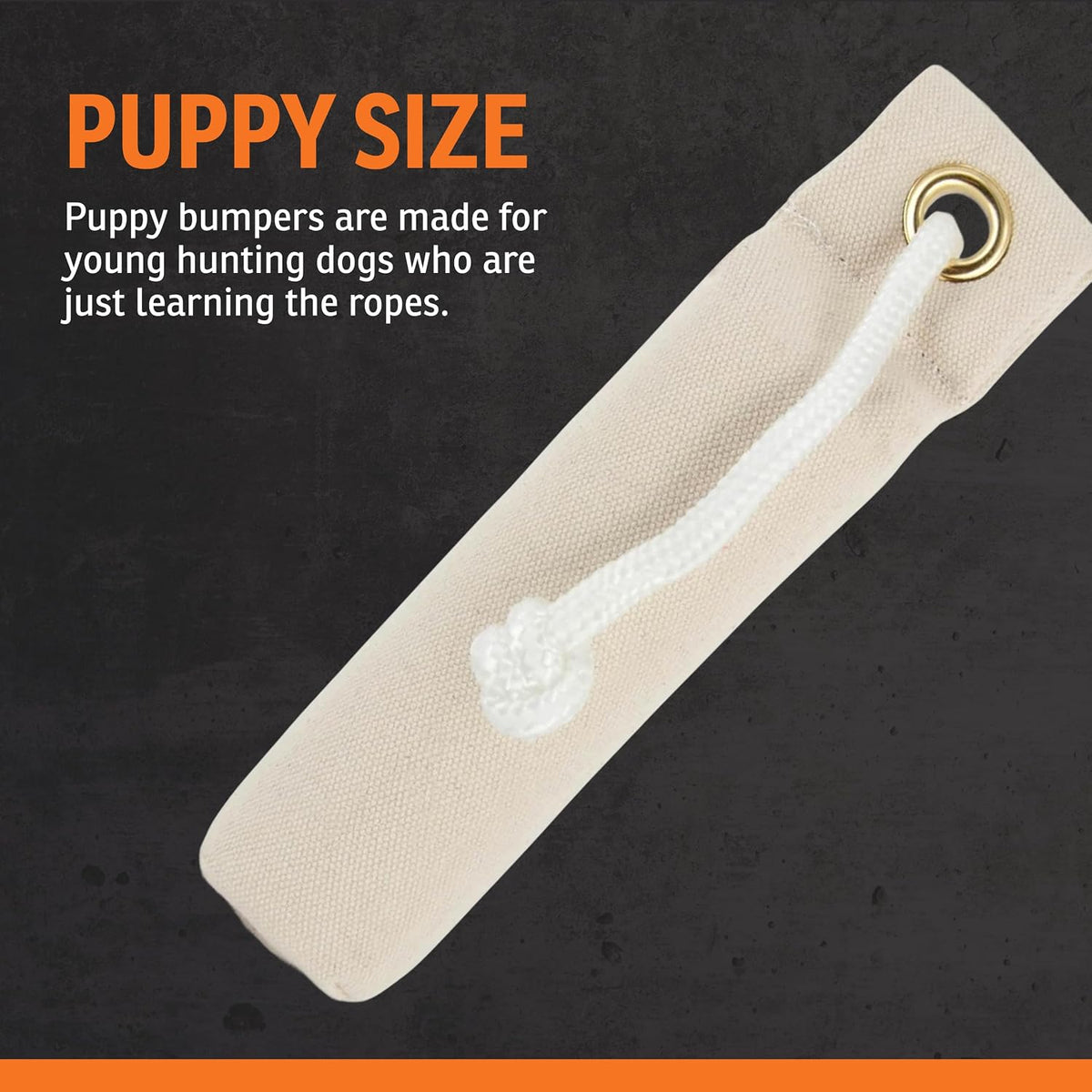 Canvas Dummy, Orange, Puppy Size 2.25 inches x 8.5 inches