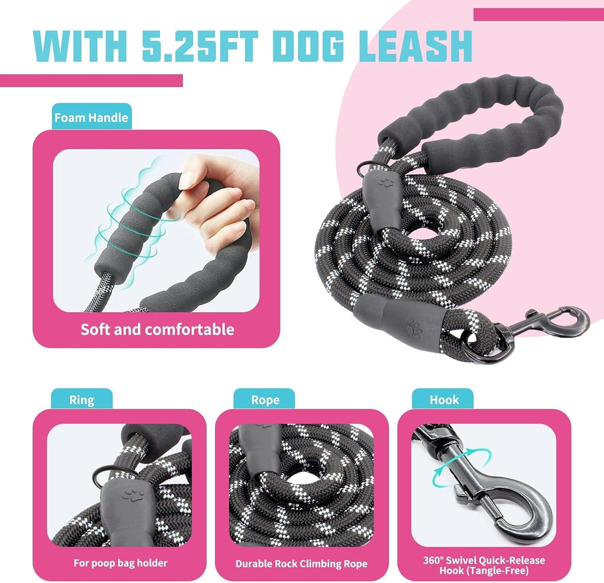 AUROTH Dog Harness and Leash Set for Medium Sized Dog, No Pull Dog Vest