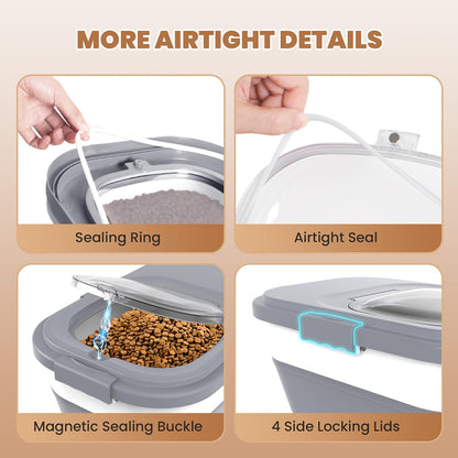 23-25Lbs Airtight Dog Food Storage Container,Collapsible Dog Food Container