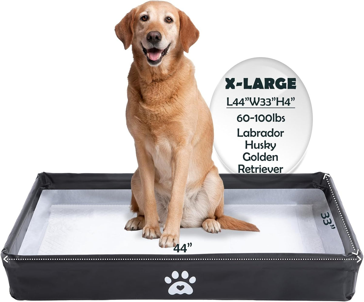 MEEXPAWS Dog Pee Pad Holder, Foldable Puppy Litter Box Indoor Potty Tray