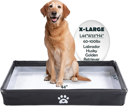 MEEXPAWS Dog Pee Pad Holder, Foldable Puppy Litter Box Indoor Potty Tray