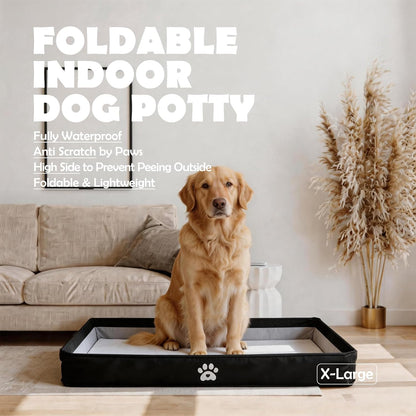 MEEXPAWS Dog Pee Pad Holder, Foldable Puppy Litter Box Indoor Potty Tray