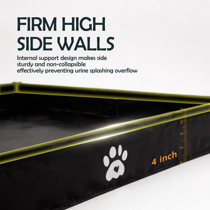 MEEXPAWS Dog Pee Pad Holder, Foldable Puppy Litter Box Indoor Potty Tray