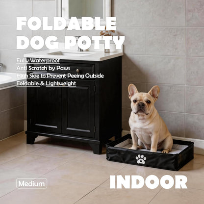 MEEXPAWS Dog Pee Pad Holder, Foldable Puppy Litter Box Indoor Potty Tray
