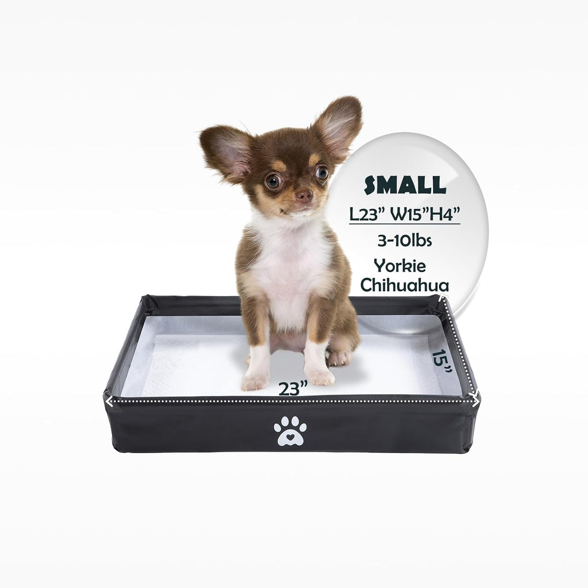 MEEXPAWS Dog Pee Pad Holder, Foldable Puppy Litter Box Indoor Potty Tray