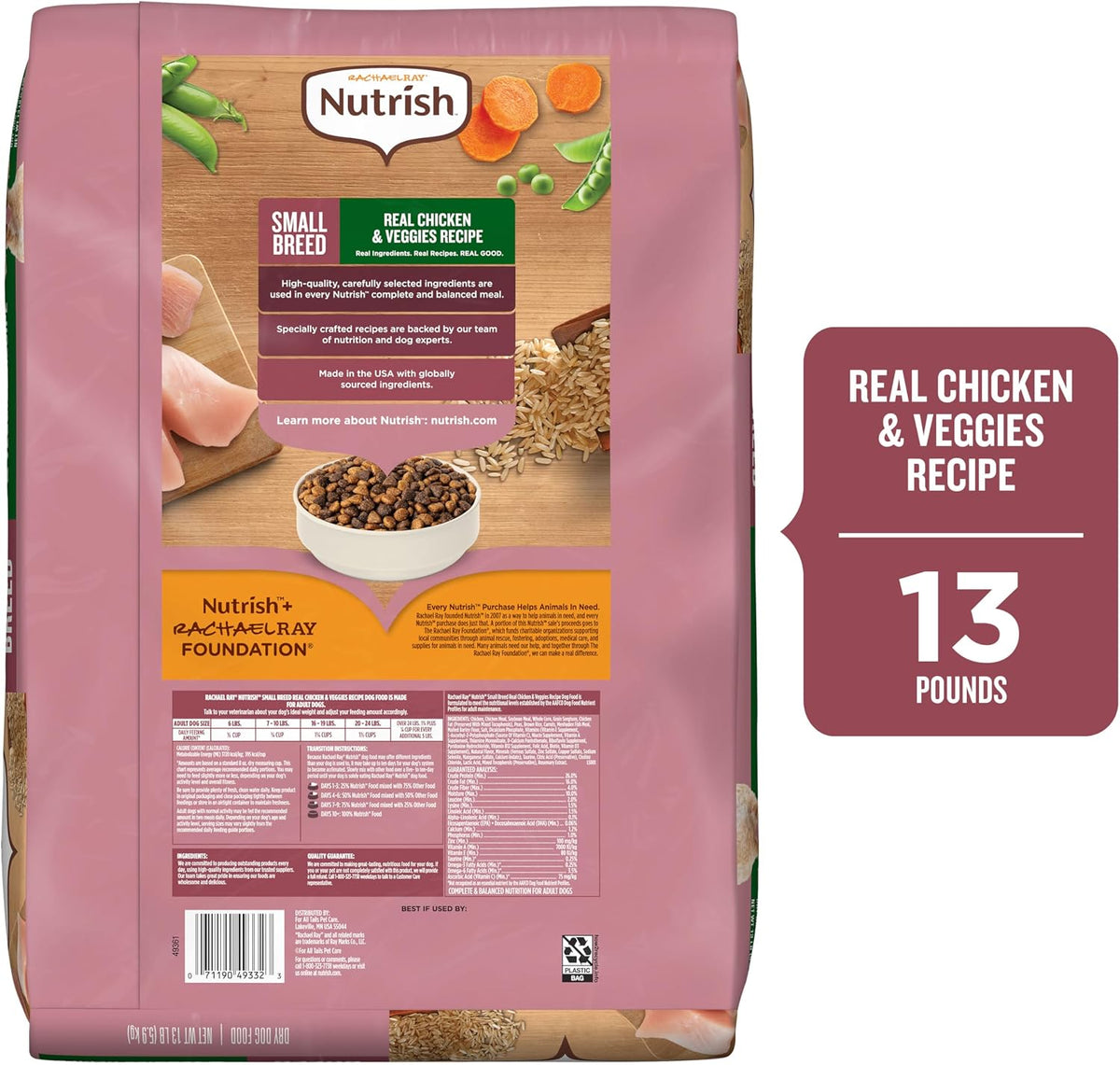 Nutrish Small Breed Dry Dog Food with Chicken, 5 lb. Bag (Rachael Ray)