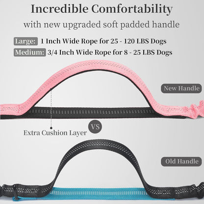 Hands Free Dog Leash with Zipper Pouch, Large, 25-120 lbs, Black