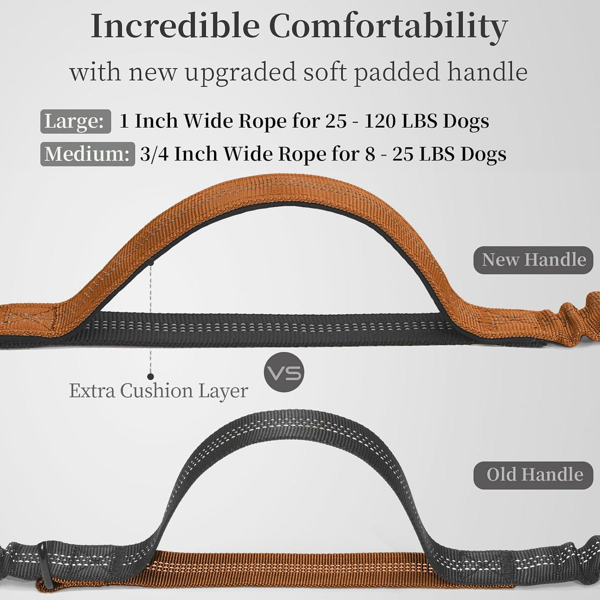Hands Free Dog Leash with Zipper Pouch, Large, 25-120 lbs, Black