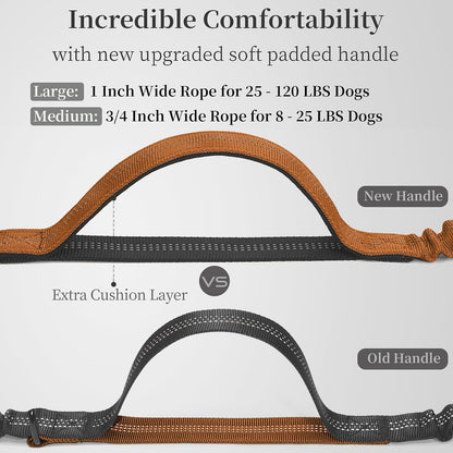 Hands Free Dog Leash with Zipper Pouch, Large, 25-120 lbs, Black