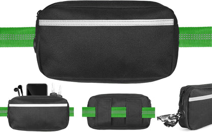Hands Free Dog Leash with Zipper Pouch, Large, 25-120 lbs, Black