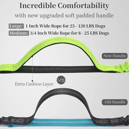 Hands Free Dog Leash with Zipper Pouch, Large, 25-120 lbs, Black