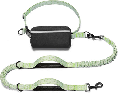 Hands Free Dog Leash with Zipper Pouch, Large, 25-120 lbs, Black