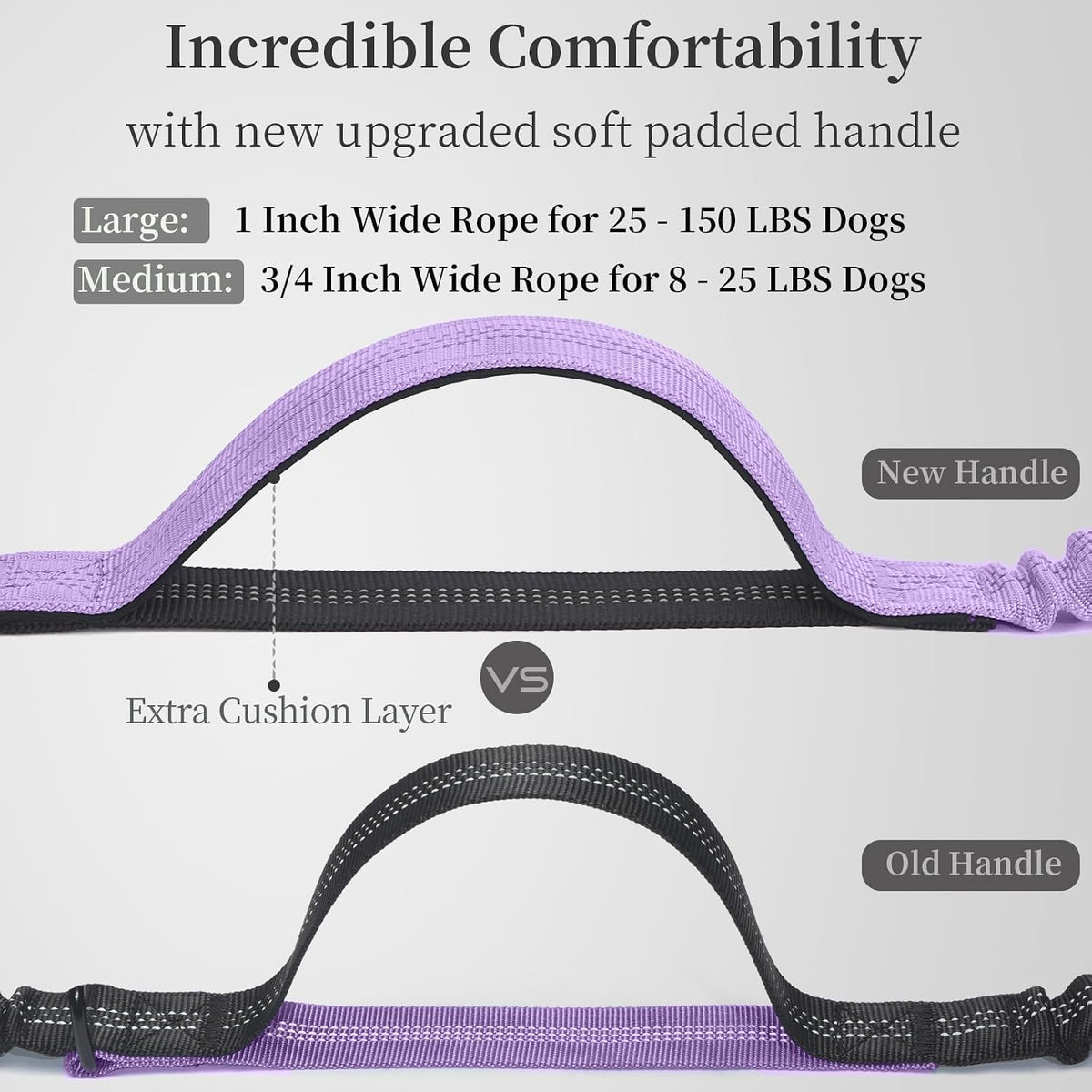 Hands Free Dog Leash with Zipper Pouch, Large, 25-120 lbs, Black