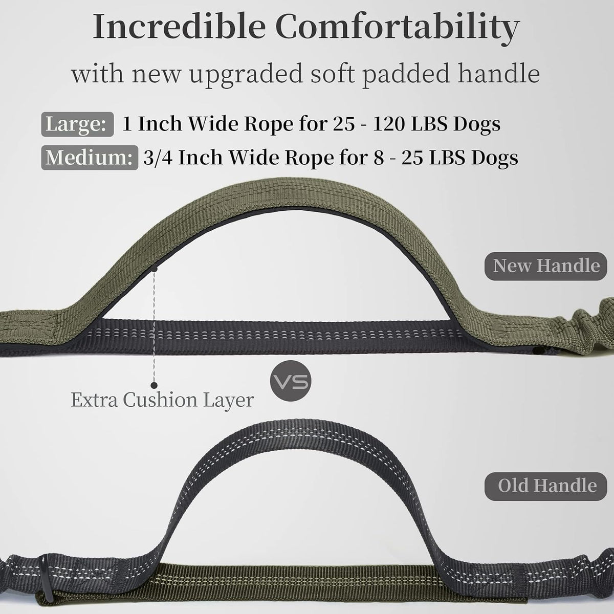 Hands Free Dog Leash with Zipper Pouch, Large, 25-120 lbs, Black