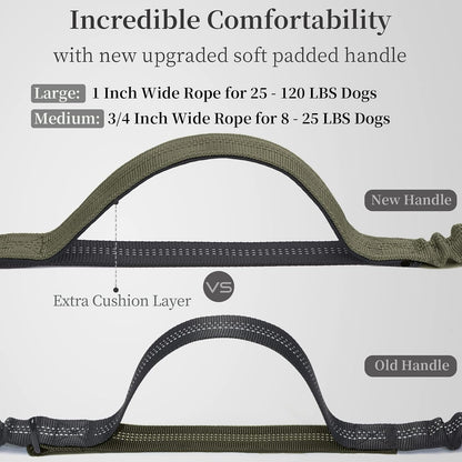 Hands Free Dog Leash with Zipper Pouch, Large, 25-120 lbs, Black