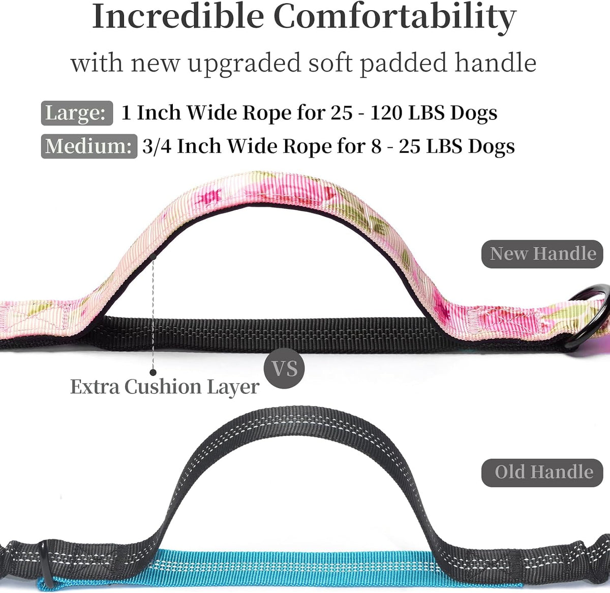 Hands Free Dog Leash with Zipper Pouch, Large, 25-120 lbs, Black