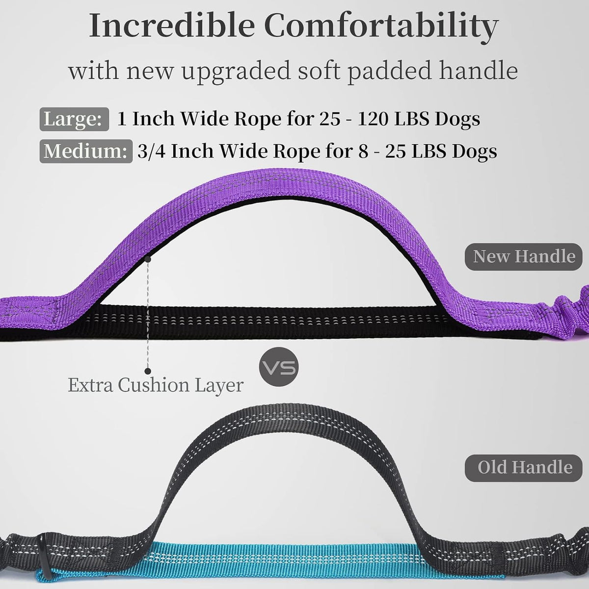 Hands Free Dog Leash with Zipper Pouch, Large, 25-120 lbs, Black