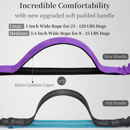 Hands Free Dog Leash with Zipper Pouch, Large, 25-120 lbs, Black