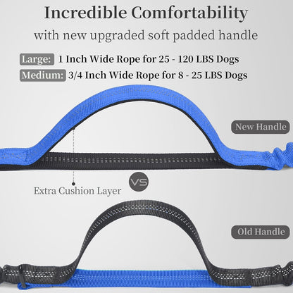 Hands Free Dog Leash with Zipper Pouch, Large, 25-120 lbs, Black