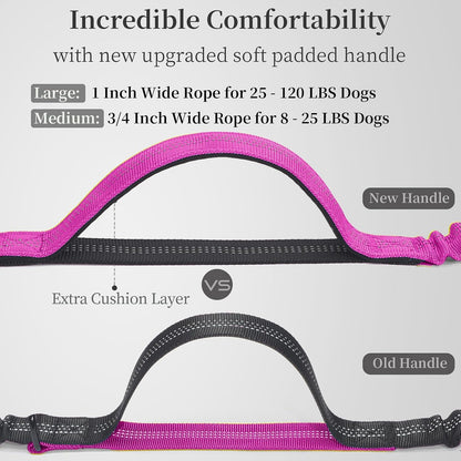 Hands Free Dog Leash with Zipper Pouch, Large, 25-120 lbs, Black