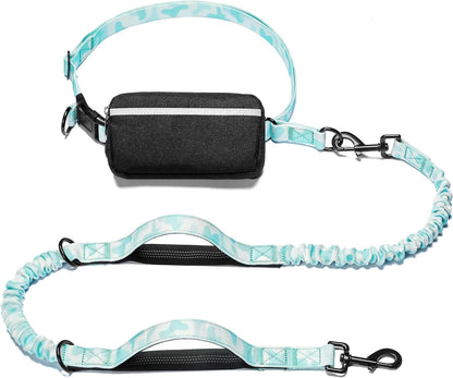 Hands Free Dog Leash with Zipper Pouch, Large, 25-120 lbs, Black