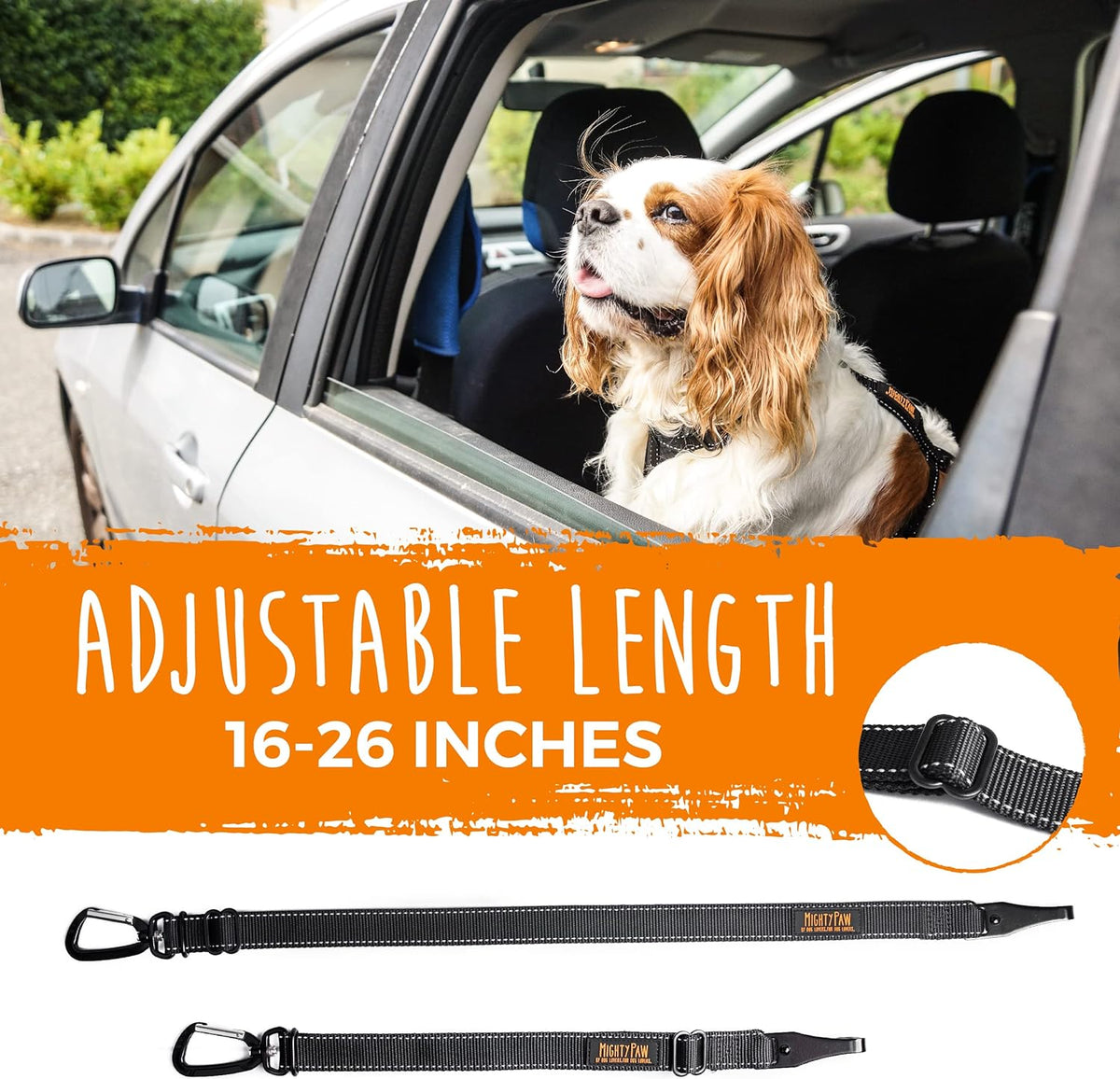 Dog Seat Belt for Car Headrest, for Small, Medium & Large Dogs