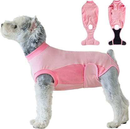 Dog Surgery Recovery Suit,Dog Recovery Suit After Surgery for Female Spay Male Neuter,Soft Anti Licking Recovery Suit for Dogs,Dog Onesie for Abdominal Wounds,Pink,S