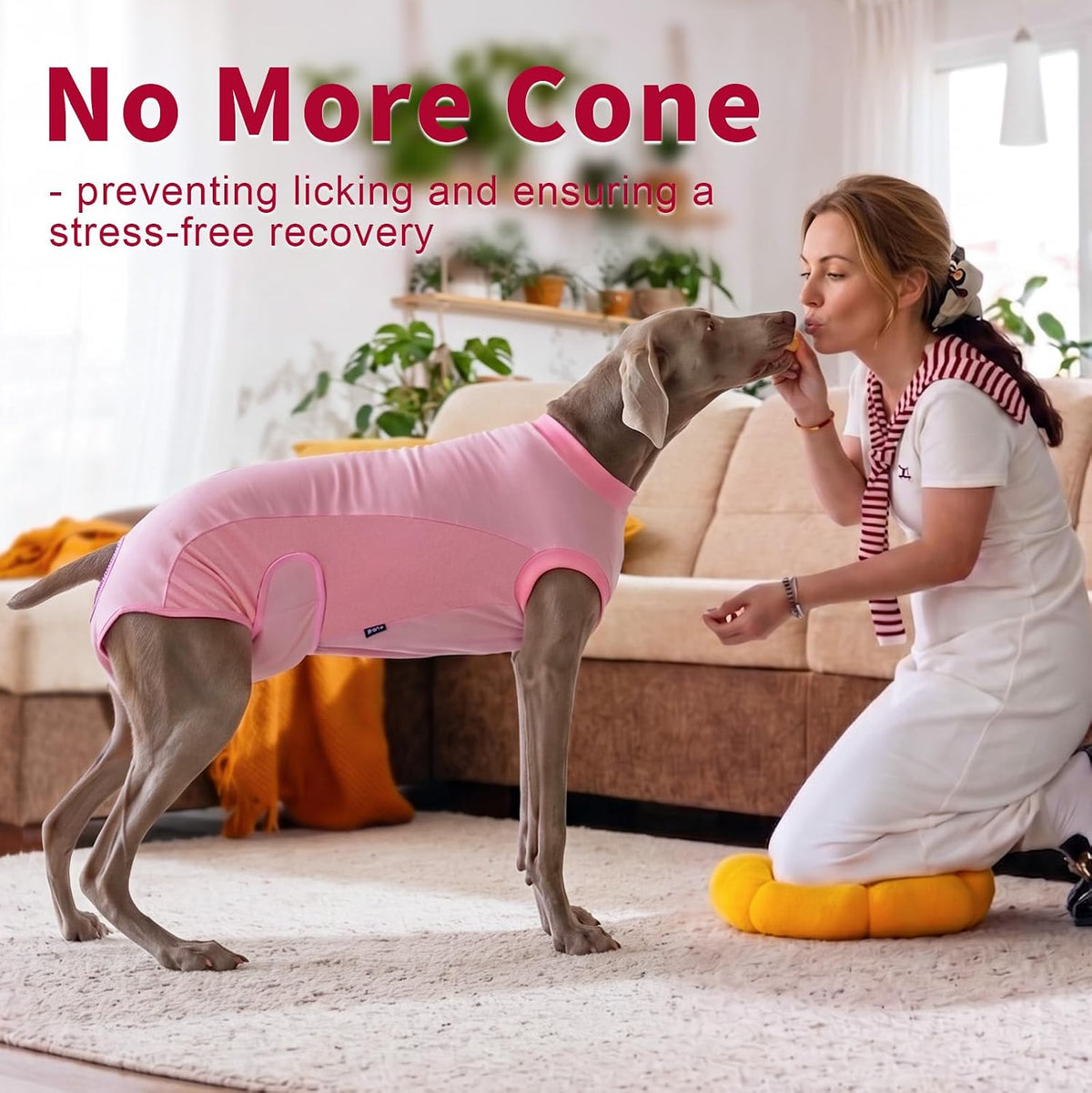 Dog Surgery Recovery Suit,Dog Recovery Suit After Surgery for Female Spay Male Neuter,Soft Anti Licking Recovery Suit for Dogs,Dog Onesie for Abdominal Wounds,Pink,S