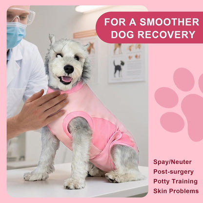 Dog Surgery Recovery Suit,Dog Recovery Suit After Surgery for Female Spay Male Neuter,Soft Anti Licking Recovery Suit for Dogs,Dog Onesie for Abdominal Wounds,Pink,S