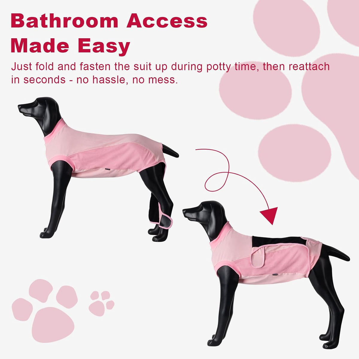 Dog Surgery Recovery Suit,Dog Recovery Suit After Surgery for Female Spay Male Neuter,Soft Anti Licking Recovery Suit for Dogs,Dog Onesie for Abdominal Wounds,Pink,S