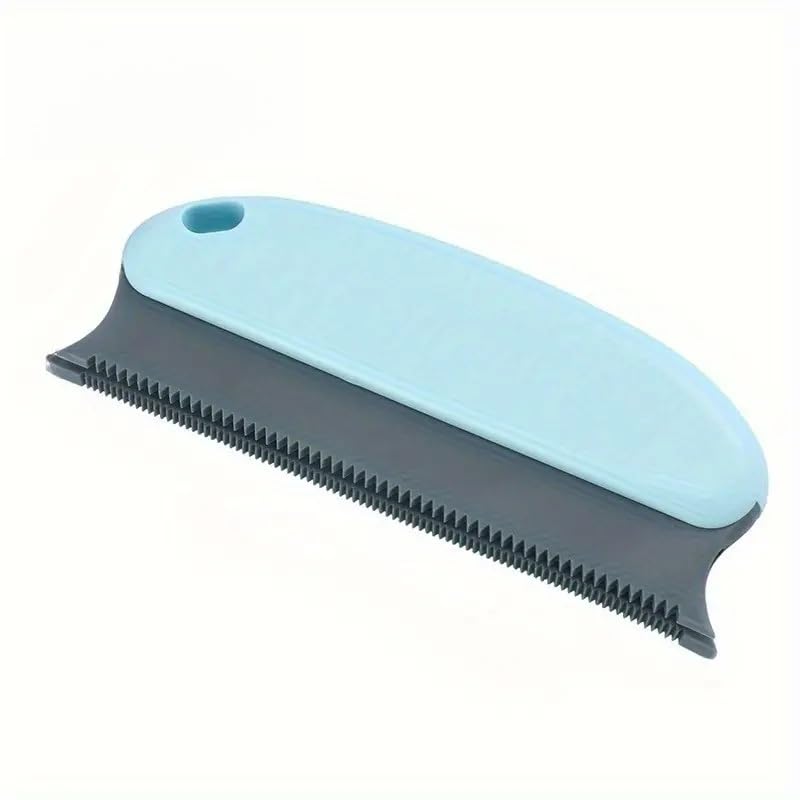 Pet Hair Removal Brush Gentle Rubber Bristles Ergonomic Plastic Handle for Cats and Dogs Cleans Sofa Bed Car Clothing, Dark Blue