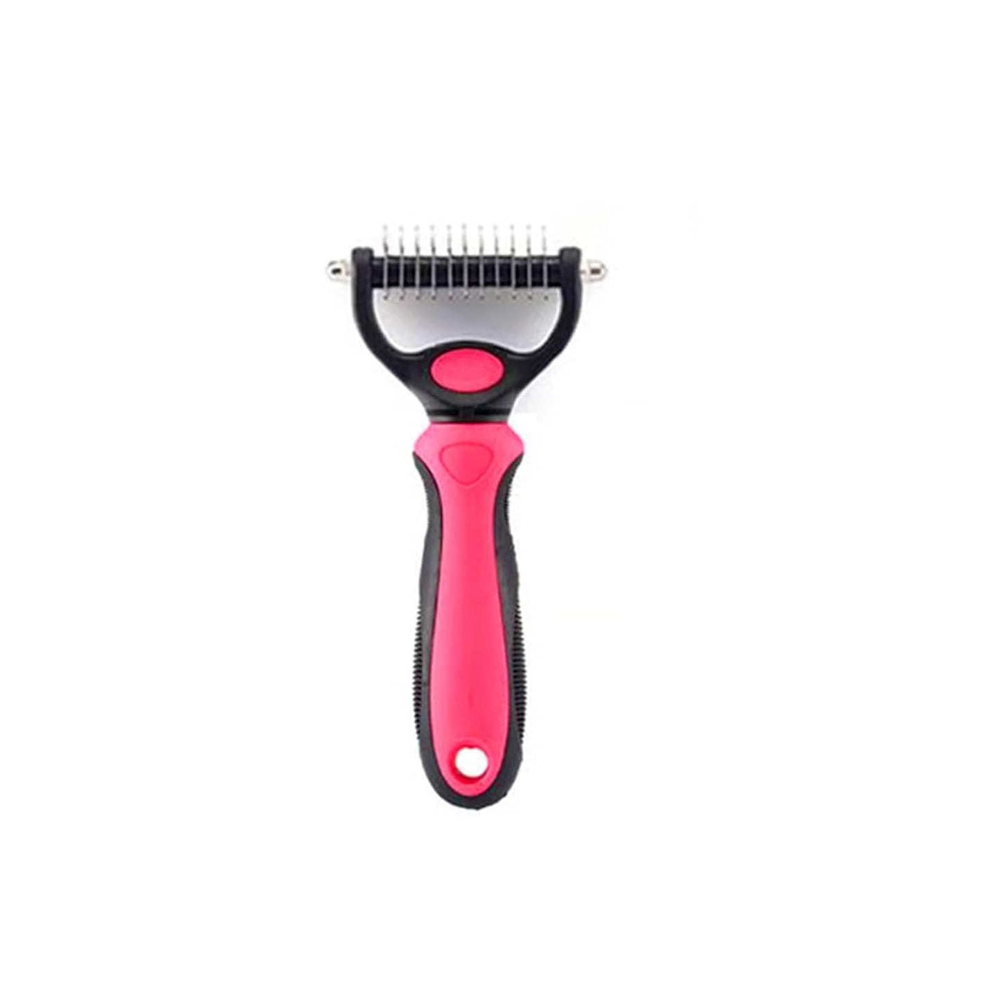 Sakerplus Dog Brush Tool Dog Brush for Shedding, Dual-Sided 9/17 Teeth Deshedding Dogs Brushes, Undercoat Rake for Dogs and Cat Brush (2, Pink, Large+Small)
