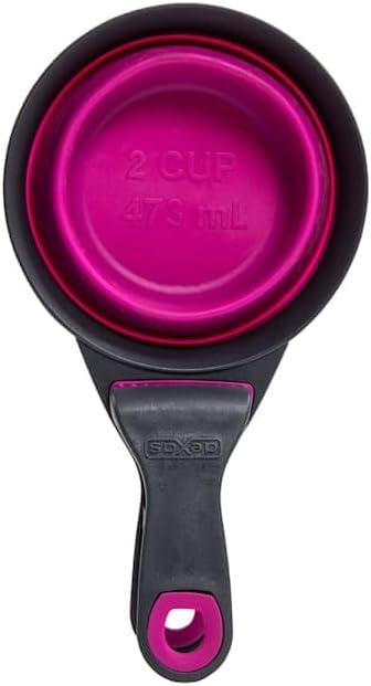 Dexas Pets Collapsible KlipScoop Collapsible Dry Dog Food Scoop and Dog Food Bag Clip, 1 Cup Capacity, Pro Blue