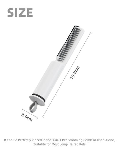 Pet Grooming Comb，Thinning & Detangling Brush with Cat-Claw Inspired Blades - Safe Dematting Tool for Long-Haired Cats/Dogs, Ergonomic Grip, Summer Cooling Solution