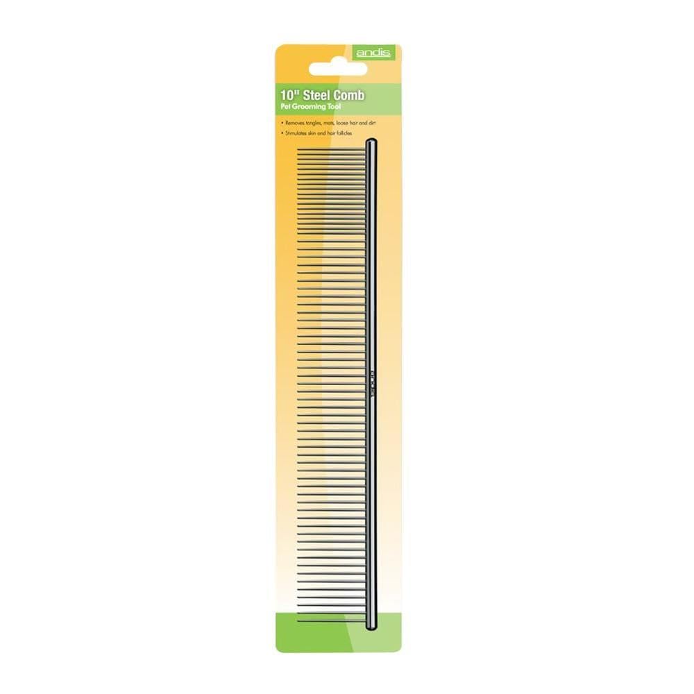 Andis 68550 Stainless Steel Pet Grooming Comb – Dematting Tool for Knots, Mats & Loose Hair Removal, 7.5-Inch, Professional Grooming Performance