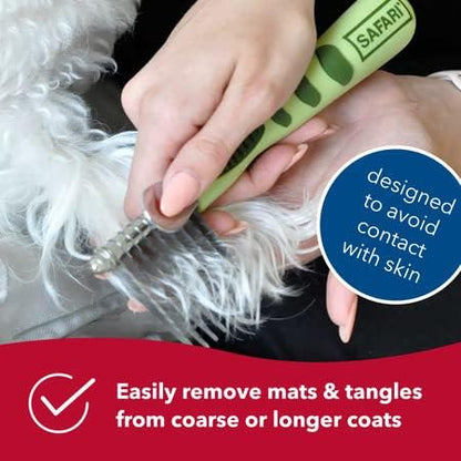 Coastal Pet Safari Dog De-Matting Comb and Undercoat Rake - Bundle for Matted Hair and Shedding Prevention