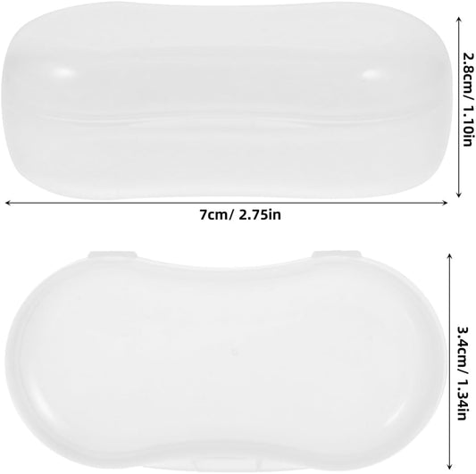 Hemobllo 20-Pack Dog Finger Toothbrush Storage Box Portable Transparent Travel Case for Puppy and Pet Oral Care Compact Dustproof Organizer 2.75X1.33X1.10In