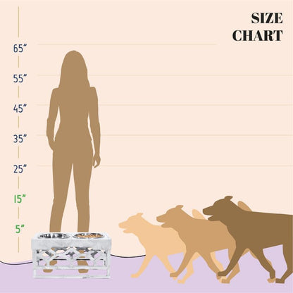 AVERYDAY Elevated Dog Bowls, 4 Height Adjustable Stand for Medium and Large Dogs, Raised Dog Feeder Holder with 2 Stainless Steel Food and Water Bowls, Anti-Slip Base Tall Feeding Station