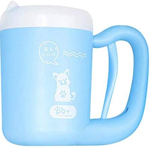 Creation Core Portable Dog Paw Washer Cup Pet Paw Cleaner for Dogs Cats Grooming with Muddy Paws Comfortable Silicone Dog Feet Cleaner Automatic, Blue