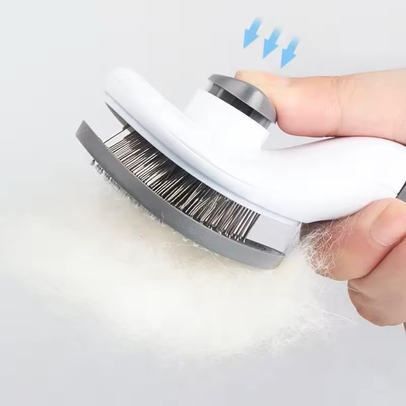 Self-Cleaning Slicker Brush, Dog Cat Bunny Pet Grooming Shedding Brush, Easy to Remove Loose Undercoat, Pet Massaging Tool Suitable for Pets with Long or Short Hair (Black)