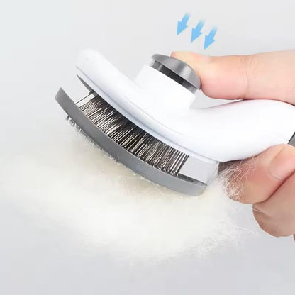 Self-Cleaning Slicker Brush, Dog Cat Bunny Pet Grooming Shedding Brush, Easy to Remove Loose Undercoat, Pet Massaging Tool Suitable for Pets with Long or Short Hair (Black)