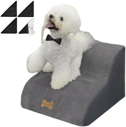 Necrely 4-Step Dog Stairs for High Beds 18-24 Inch Pet Steps 2 3 4 5 Tier Ladder Non-Slip Sturdy Ramp Small Medium Large Dog Steps to Couch Bed Old Dogs Balanced Pet Stairs for Getting on Bed