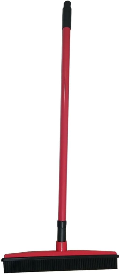 ORFOFE PET Hair Cleaning Broom Long Handle Rubber Floor Scraper for Dog Hair Removal Easy to Clean Dust Mop for Home and Windows