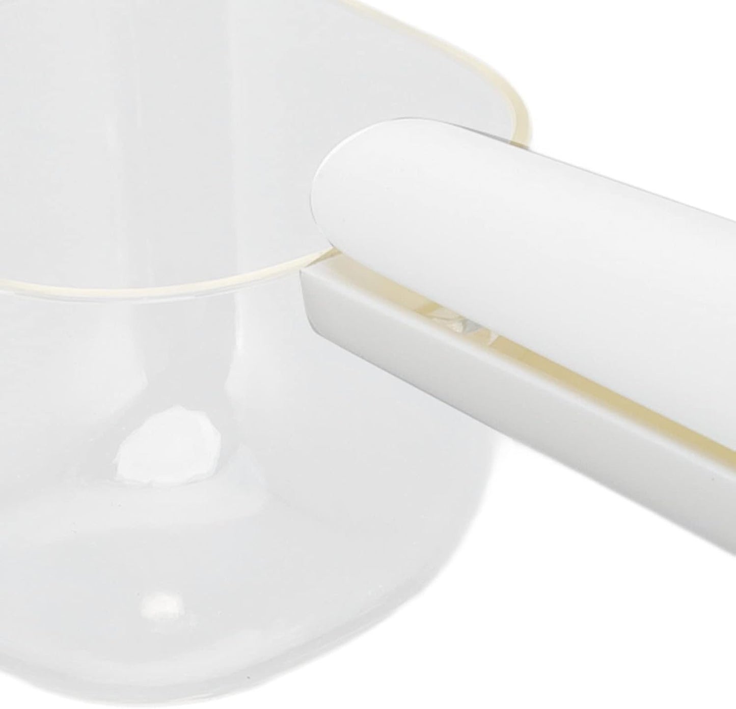 Transparent Pet Food Scoop with Clip Handle, 250 ml Capacity, Easy to Clean Dog Food Scoop (White)