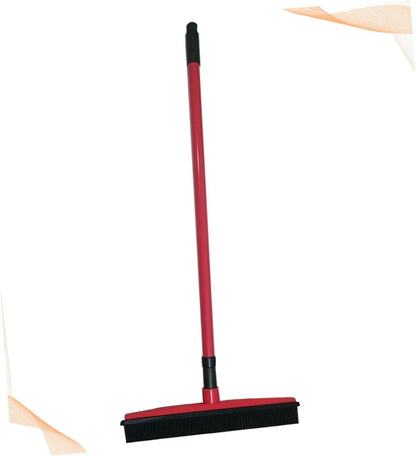 ORFOFE PET Hair Cleaning Broom Long Handle Rubber Floor Scraper for Dog Hair Removal Easy to Clean Dust Mop for Home and Windows