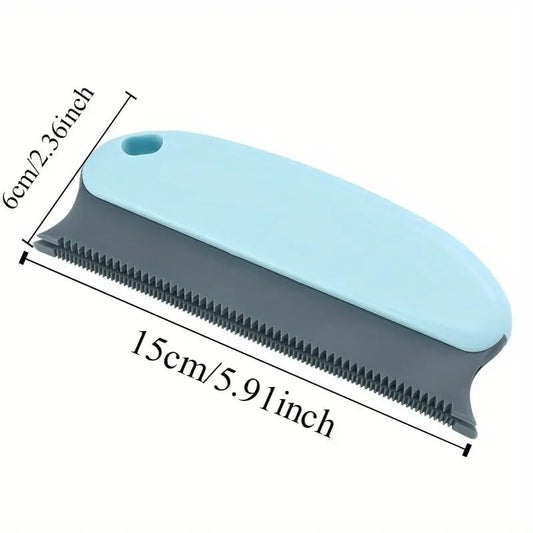 Pet Hair Removal Brush Gentle Rubber Bristles Ergonomic Plastic Handle for Cats and Dogs Cleans Sofa Bed Car Clothing, Dark Blue