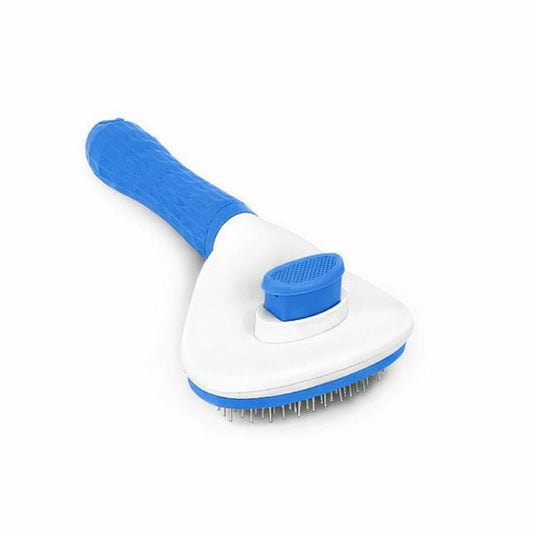 Self Cleaning Slicker Brush for Dogs & Cats – Deshedding Grooming Tool with One Click Hair Removal – Gentle for Sensitive Skin