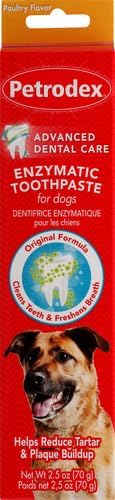Petrodex Toothpaste for Dogs and Puppies, Cleans Teeth and Fights Bad Breath, Reduces Plaque and Tartar Formation, Enzymatic Toothpaste, Poultry Flavor, 6.2oz