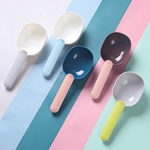 Pet Food Scoop with Bag Clip, Dog Cat Food Measuring Spoon, Anti-Spill Deep Design, Durable ABS Material, Multi-Color Option, Easy to Clean (A2)