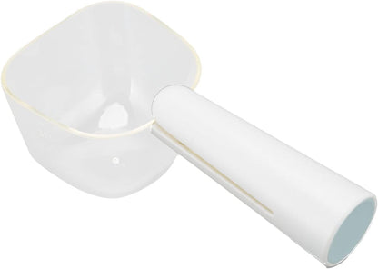 Transparent Pet Food Scoop with Clip Handle, 250 ml Capacity, Easy to Clean Dog Food Scoop (White)